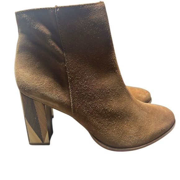 Matisse Metric Fawn Tan Suede Aztec Leather Bootie Size 10 Western Boho Cowboy - Picture 7 of 10